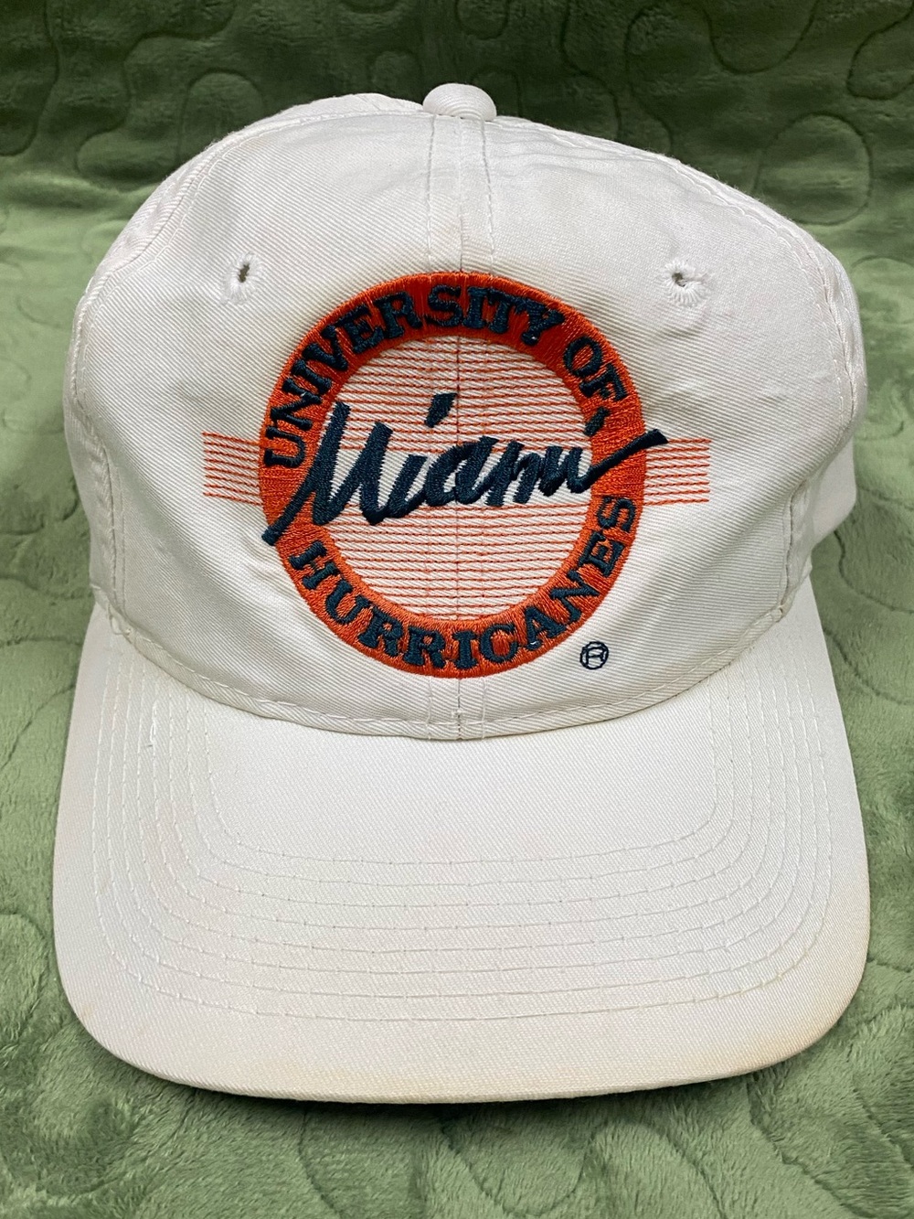 Miami Hurricanes Vtg 90s The Game Snapback Hat University College White